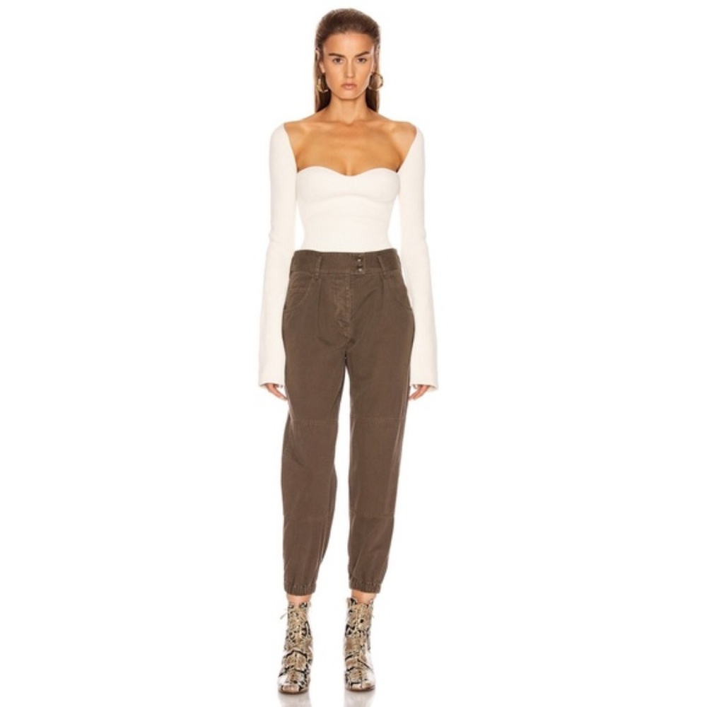 Nili Lotan Olive Green Cropped Ankle Pants